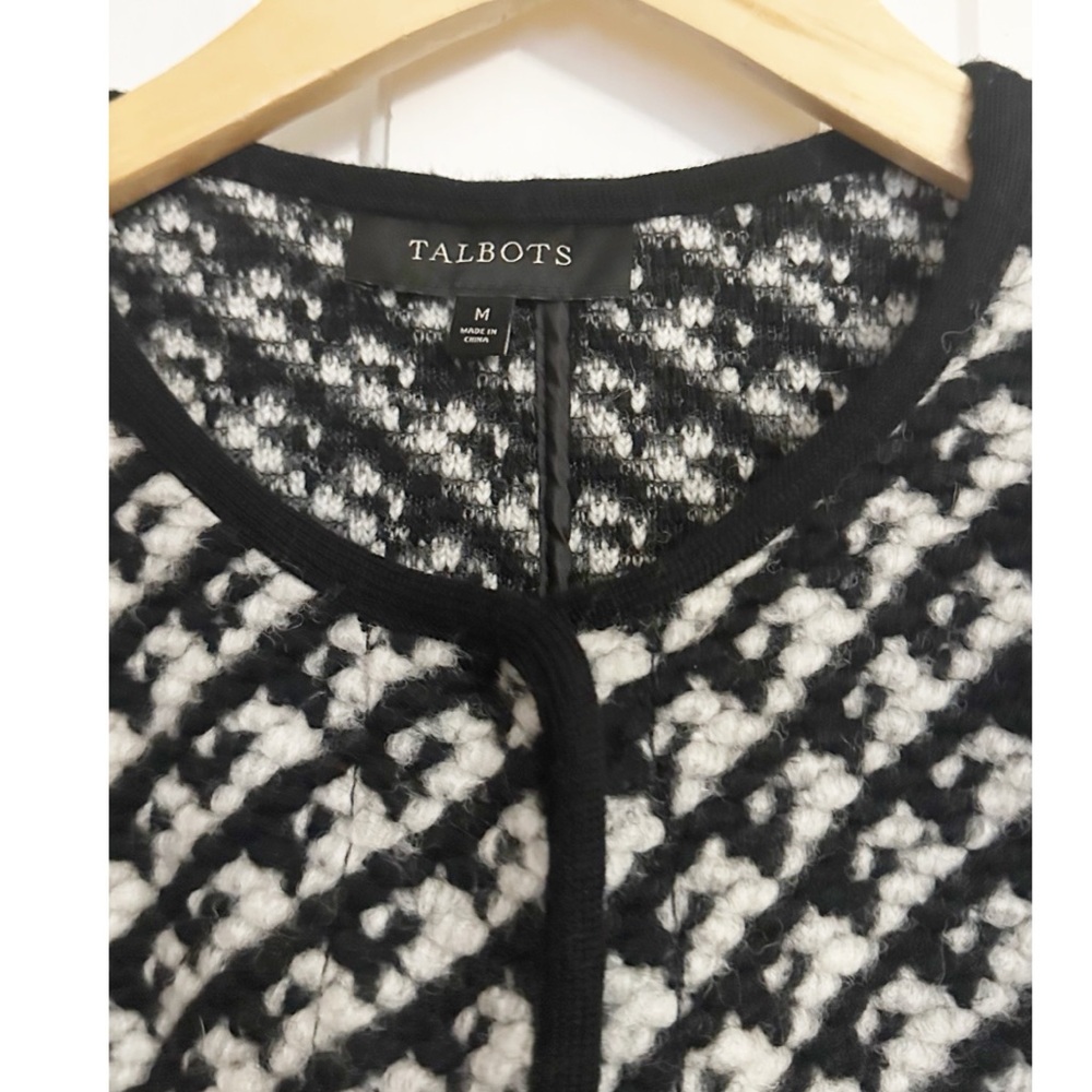 Talbots Geometric Pattern Wool Knit Cardigan Dust… - image 4